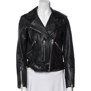 All Saints Classic Black Leather Biker Jacket